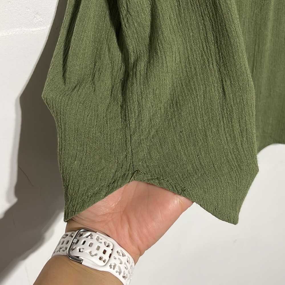 Pleione Green Embroidered V-neck Sleeveless Tank Top Size Large - Picture 3 of 7